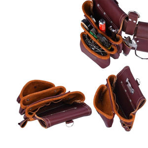Professional High Quality Leather <b>Tool</b> Pouches Set Belt Custom Branding for Construction <b>Carpenter</b> Electrician <b>Tool</b> belt - Product Image 5
