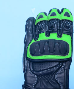 Guantes de Motociclista Negros y Verdes de Alta Calidad con Protección Integrada en los Nudillos, Diseño Transpirable y Ventilado para Deportes al Aire Libre y Motociclismo - Product Image 4