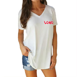T-shirts pour femmes à prix avantageux, de qualité supérieure, 100% coton, écologiques, respirants, anti-plis, style streetwear, couleur unie - Product Image 2