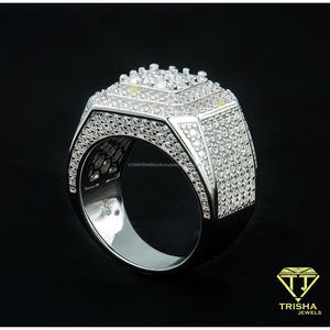 Bague en argent sterling 925 avec diamant de laboratoire de qualité supérieure, design central carré serti de pierres, bijoux de luxe tendance pour les acheteurs en gros - Product Image 2