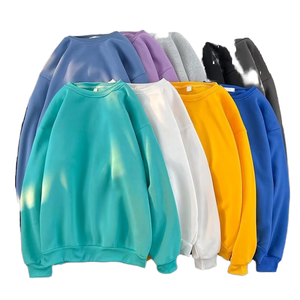 Unisex Crewneck <b>Fleece</b> Windproof <b>Lined</b> <b>Sweatshirt</b> Pullover Knitted Polyester Casual Long Sleeve 250g for Autumn - Product Image 1