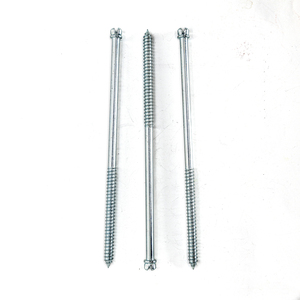 PDC Double Ended Metric/Inch Wood <b>Screws</b> M6-M12 Diameter Slotted Head Partial Thread Class 4.8 6.8 Zinc Plated Carbon Steel DIN - Product Image 3