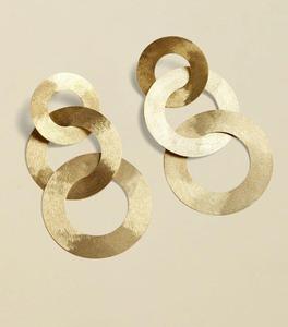 Minimalist Triple Round Statement Earrings - Product Image 3
