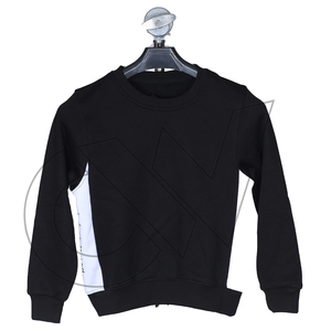 Sudadera de cuello redondo negra para hombre, de moda, corte regular, tejido de punto sólido, algodón polar, de secado rápido, transpirable, informal, para invierno - Product Image 2