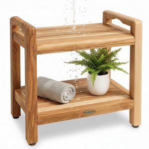 teak wood <b>shower</b> <b>stool</b> bench made in indonesian furniture solid wood - Product Image 1