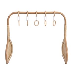 Handcrafted Rattan Baby Play <b>Arch</b> with Hanging Rings and Natural Woven Panels for Infant Sensory Play and Tummy Time Growth - Product Image 2