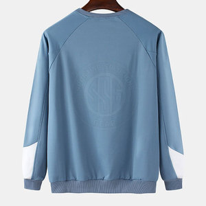 เสื้อสเวตเชิ้ตผ้าฝ้ายผสมสำหรับผู้ชาย คอกลม ทรงไหล่ตก เหมาะสำหรับชุดลำลองสไตล์สตรีทในฤดูใบไม้ร่วง เสื้อสเวตเชิ้ตผู้ชาย - Product Image 2