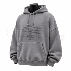 Sudadera con Capucha Extra Grande Personalizada, Sudadera de Algodón Grueso, Estilo Urbano, Hombros Caídos, Estampado Personalizado - Product Image 3