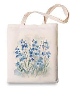 Sac fourre-tout en toile avec imprimé floral bleu, style bohème, imperméable, ouverture supérieure, pour la plage, les voyages, les courses quotidiennes, toutes saisons - Product Image 1