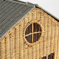 Panier de rangement créatif en rotin tressé à la main pour maison de poupée, panier décoratif pour maison de jouets, organisateur naturel fait main pour chambre d'enfant