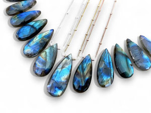 Collier pendentif goutte d'eau en labradorite naturelle, bijoux en cristal de guérison, prix de gros - Product Image 5