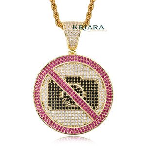 No <b>Camera</b> Pendant 925 Silver 18K Gold Plated Lab Grown Diamond Hip Hop Unisex Everyday Wear - Product Image 4