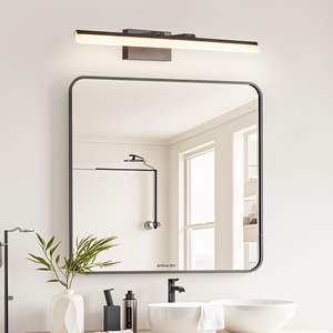 Lumière de salle de bain moderne élégante noire à LED de 32 pouces, applique murale pour miroir, salle de maquillage ou zone d'évier - Product Image 1