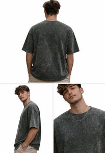 Fabricante de Camisetas de Algodón 100% de Marca Privada, Estilo Vintage Oversize con Hombros Caídos para Bordado, Bajo MOQ - Product Image 3