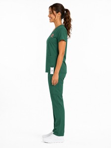 Conjunto de Uniforme de Enfermería para Mujer, Top Elástico con Cintura Ajustable y Pantalones Jogger, Antiarrugas, de Jersey - Product Image 4