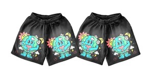 Venta al por mayor de fábrica: Conjunto de dos piezas de camiseta y pantalón corto de algodón para hombre, diseño personalizado con serigrafía, estilo urbano. - Product Image 6