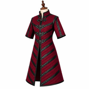 Manteau matelassé médiéval pour femme, best-seller, bordeaux, veste de guerrier fantastique, costume de cosplay LARP Renaissance - Product Image 2