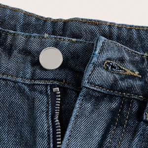 Pantalones cortos de mezclilla vintage para hombre, corte relajado, con bolsillos grandes con solapa, estilo urbano - Product Image 5