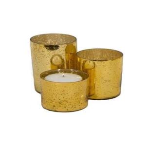 Golden <b>Brass</b> Three-piece <b>Candlestick</b> Holder Set for Wedding Christmas Valentine's Day Birthday-Durable Aromatherapy Candle - Product Image 5