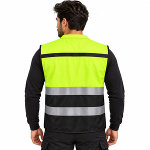 Gilet de sécurité réfléchissant, style économique basique, couleur fluorescente, polyester respirant, gilet de travail pas cher pour chantier - Product Image 4