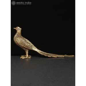 15-Inch Handmade Pheasant <b>Bird</b> Brass Statue with intricate work for Home <b>Decor</b> and Gifting Item Made In India - Product Image 1