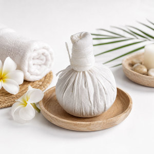 Bola de Masaje Herbal Tailandesa Hecha a Mano, Esfera de Terapia de Relajación Corporal de Algodón Blanco de 100g, Control Manual - Product Image 5