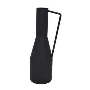 Vase en fer noir mat thermolaqué en gros, pot à fleurs de luxe en métal, décoration de mariage, vase pichet haut moderne en métal, prix d'usine - Product Image 1