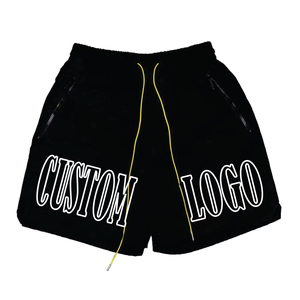 Shorts de sport décontractés en molleton de coton de luxe pour hommes, coupe décontractée, taille élastique, style streetwear premium, pour l'entraînement et le quotidien - Product Image 6