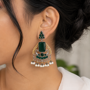 Fournisseur de Confiance Boucles d'Oreilles Pendantes en Laiton Plaqué Or Antique avec Sertissage Bezel, Motif Fleur Bohème, Cadeau de Mariage - Product Image 3