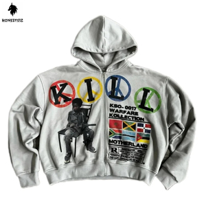 เสื้อฮู้ดดี้ผู้ชายผ้าคอตตอนโพลีเอสเตอร์ 100% ออกแบบเองได้ คุณภาพสูง ผ้าเทอร์รี่ น้ำหนักเบา สวมใส่สบาย สีพื้น แบบพอง - Product Image 1