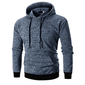 Sweat-shirt à capuche pour homme, couleur unie, tricoté, manches longues, vêtements d'automne - Product Image 6