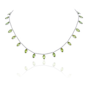 Collar de Plata de Ley 925 con Peridoto, Corte Marquesa, Elegante, Joyería Fina, Regalo para Mujer, Venta al Por Mayor - Product Image 1