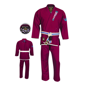Uniforme de BJJ 100% coton respirant, tissage perlé, kimono de Jiu-Jitsu brésilien, ensemble veste et pantalon avec surpiqûres contrastées pour adultes - Product Image 2