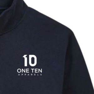เสื้อสเวตเชิ้ตผู้ชายแบบซิป ¼ ตัว คอวี พิมพ์ลายตามสั่ง สีกรมท่า ผ้าฟลีซพรีเมียม แขนยาว เสื้อลำลองสำหรับฤดูหนาว อุ่นสบาย สไตล์สตรีทแวร์ - Product Image 5