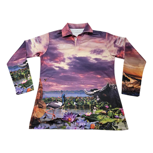 Polo de Golf Vintage de lujo Impresión gráfica sublimada personalizada Dry Fit Tech-OEM Fabricante Pedidos al por mayor 100% Tela de poliéster - Product Image 5