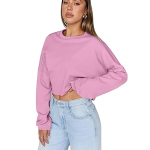 เสื้อสเวตเตอร์ไหมพรมคอวีสีชมพู แขนทรงกระบอก สไตล์ลำลอง น้ำหนักเบา คุณภาพสูง สำหรับผู้หญิง ขายส่ง รุ่นครอปสั้น ผ้าฝ้าย เหมาะสำหรับฤดูใบไม้ร่วง - Product Image 1