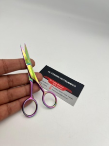 Rainbow-Multi Color Professional Hair <b>Extensions</b> Use Mini Cutting Scissors Surgical Grade Stainless Steel with Custom Logo - Product Image 1