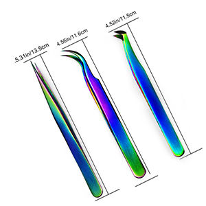 Nouvelles pinces à cils 2026, pinces de haute précision pour extensions de cils, pinces à pointe fine en acier inoxydable couleur arc-en-ciel - Product Image 4