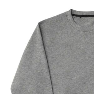 Sweat-shirt à col rond gris brodé pour homme, en molleton doux, à manches longues, décontracté, vêtement d'hiver tendance - Product Image 4