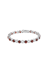 <b>Garnet</b> and Cz <b>Bracelet</b> in 92.5 Sterling Silver KLSB-20434 - Product Image 2