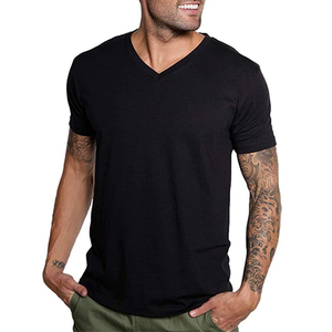 Camisetas de Hombre al por Mayor Personalizadas con Cuello en V, de Algodón Suave, Secado Rápido, Manga Corta, Informales, para Gimnasio y Fitness, de Fibra Casual - Product Image 1