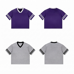 Maillot de football américain court unisexe à col en V, imprimé par sublimation, séchage rapide, respirant, en tissu maille 100% polyester, OEM - Product Image 1