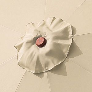 Stylish 9 ft Patio Umbrella with Wooden Ribs & Aluminum Frame Wooden Pole Backyard Market Umbrella Deck Ga - Product Image 3