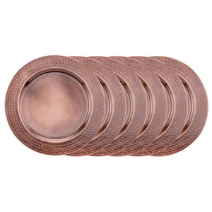 Copper Dinner Charger <b>Plate</b> Dishwasher Safe Party Dishes & <b>Plates</b> Customized Design Food Contact Copper Charger <b>Plate</b> - Product Image 4