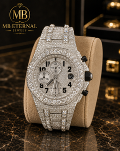 Reloj de Lujo MB ETERNAL con Incrustaciones de Diamantes, 41 mm, Acero Inoxidable, Cronógrafo Analógico, Movimiento de Cuarzo, Fecha Automática, Cristal de Zafiro - Product Image 3