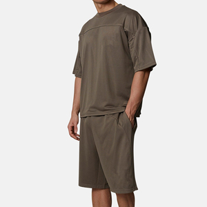 Men's Solid Color Mesh Breathable Shorts With Pockets <b>Elastic</b> Waist Casual Style Mid Length Bermuda Shorts - Product Image 1