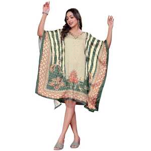 Robe kaftan élégante pour femme – Kaftan de plage imprimé coupe ample pour la collection d'été. - Product Image 1