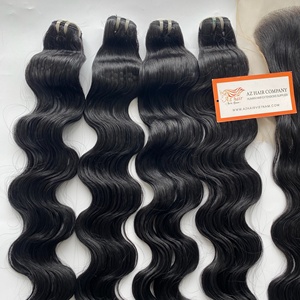 วิกผมดิบสีดำธรรมชาติ100% ต่อผมมนุษย์แบบมัดผมทรงหลวมสไตล์เวียดนาม - Product Image 3