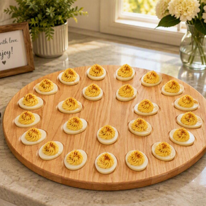 Plateau en bois pour œufs farcis, 24 trous, rond, présentoir, à prix abordable - Product Image 4