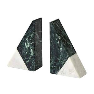 Separadores de Libros de Piedra Natural, Sujetalibros de Mármol Gris para Estantes, Piedra de Doble Tono, Sujetalibros Antiguos de Lujo Personalizados - Product Image 1